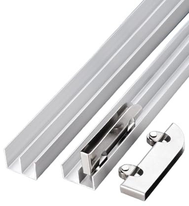 Riel guía de polea de puerta corredera de doble pista, sistema de aleación de aluminio de deslizamiento suave para un movimiento de puerta sin esfuerzo