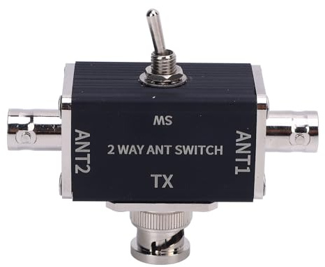 Jiawu Conmutador Inalámbrico HF-VHF-UHF, Conmutador Coaxial de Antena CB Ham de 2 Vías con Trípode Plegable y Almohadillas de Silicona, Conexión Estable para Radio de Corta IC-705