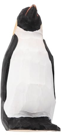 ACOGEDO Holzstatue, Niedliches, Lebendiges Bild, Handbemalt, Exquisite Figur, Dekoration für Esstisch, Büro, Bild, Handarbeit, Holzstatue, Pinguin-Figur, Holzdekoration, Pinguin-Spielzeug, Tier