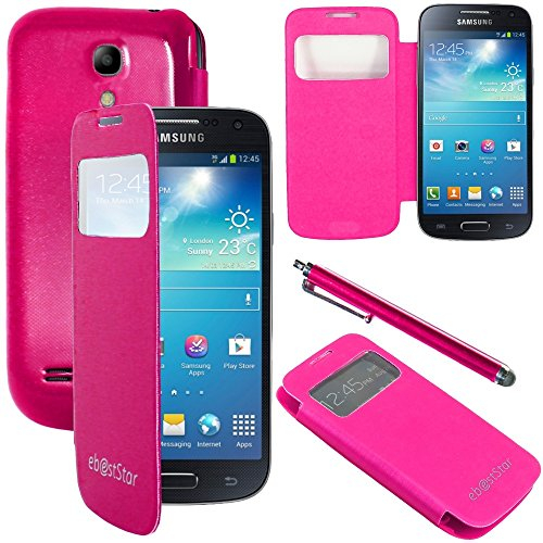 ebestStar - kompatibel mit Samsung Galaxy S4 Mini Hülle GT-i9190, i9192, i9195 View Case Handyhülle, Windows Schutzhülle Cover + Stift, Pink