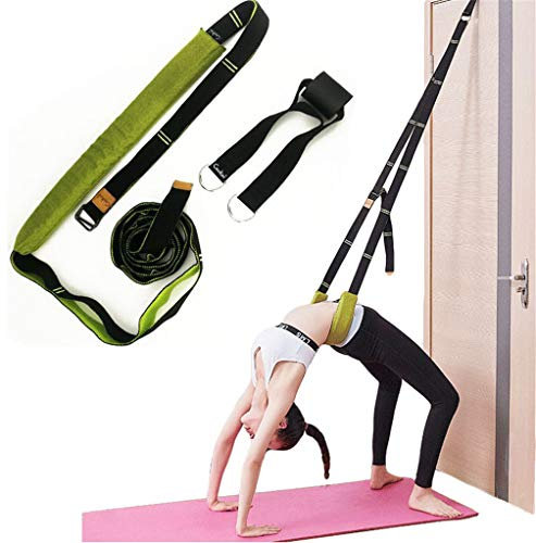 Xemz Back bend Assist Trainer - Improve Back and Waist Flexibility, Door Flexibility Stretching Strap, Home equipment for Ballet, Dance, Yoga, Gymnastics, Cheerleading, Splits (green)