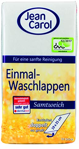 Jean Carol Einmal-Waschlappen, Samtweich, 5er Pack (5 X 50 Stück)