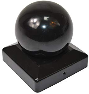 1 X Kugel Pfostenkappe 7X7 cm schwarz pulverbeschichtet 71X71 mm Kappe Pfostenabdeckung Abdeckung Pfosten Pfostenschutz Pyramidenabdeckung 7,1 X 7,1cm / 70 X 70 mm