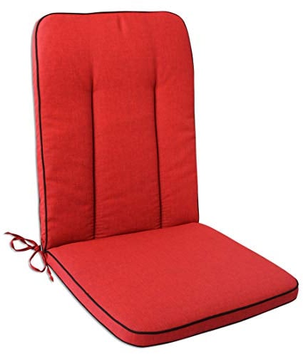 OUTLIV. Bankauflage mit Rückenkissen Hochwertige Sitzauflage aus Olefin, UV-beständig, schnelltrocknend, für MBM Romeo Elegance Hochlehnersessel, 48x109x5 cm, Rot