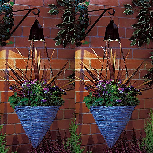 Solalite Solar Powered Hanging Basket Lights Flower Planter Outdoor Garden Landscape Spot Light with Chain (2 Pack)