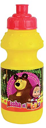 Fun House 005845 Misha ET MICHKA-Botella Infantil, Amarillo, 350 ml