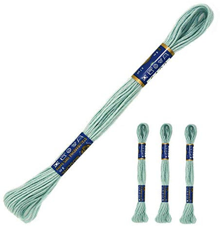 3 Docken Stickgarn je ca. 8m / Sticktwist 100% Baumwolle Stickerei verschiedene Farbwahl, Farbe :8232 dunkelmint