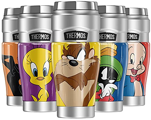 Looney Tunes Taz, THERMOS STAINLESS KING Stainless Steel Travel Tumbler, Vacuum insulated & Double Wall, 16oz