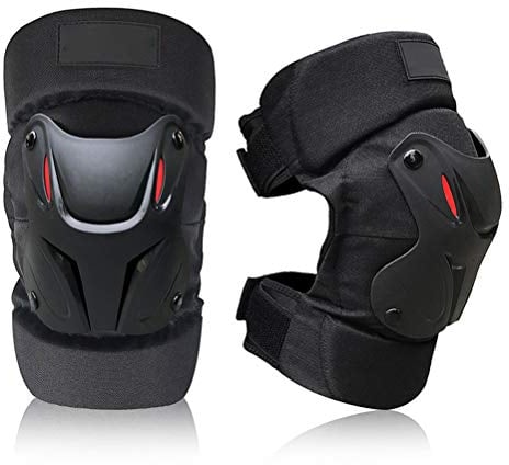Calayu 1 Paar Knieschoner Erwachsene, verstellbares ergonomisches Gelenkdesign Knieprotektoren Schutzausrüstung Motorrad, Fahrrad, Skateboard
