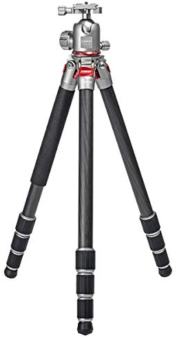JUSINO Leichtes Karbon Fotostativ mit Kugelkopf Stativ bis 138cm/12kg AF-254C+FGS-36