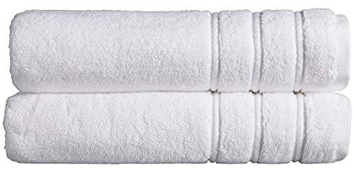 Christy Antalya Large Bath Sheets | Set of 2 | 100% Turkish Cotton | 600GSM | Soft Plush Luxury Bath Towels | 90cm x 150cm | Quick Dry | White