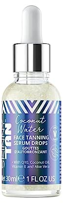 Skinny Tan Coconut Water Serum Tanning Drops - Fake Tan Face Serum with Youth Boosting Q10 & VItamin E for Natural Glow, Vegan & Cruelty Free Skincare - 30ml