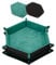SIQUK 2 Stück Würfelbretter Doppelseitig Würfelbrett, Samt Faltbar Würfeltablett Hexagon Würfelteller Leder Würfelbretter für RPG DND Dragons Würfel Gaming (Cyan, Schwarz)