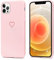 LAPOPNUT Coque Compatible avec iPhone 13 Pro Max Silicone en Gel TPU Souple Fine Mince Mignon Amour-Coeur Forme Mat Antichoc Bumper Housse Étui de Protection pour Apple iPhone 13 Pro Max Rose