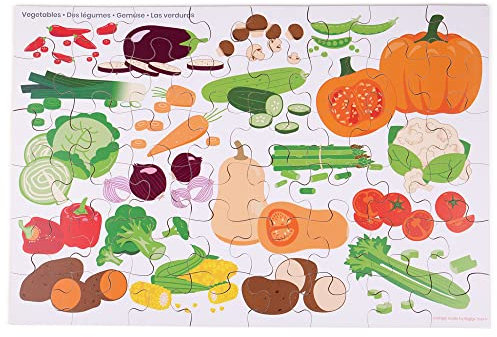 Bigjigs Toys, Vegetables Floor Puzzle, Wooden Toys, 48 Piece Wooden Puzzle, Jigsaw Puzzle, Educational Toys, Childrens Puzzles, Toddler Puzzles, Jigsaw Puzzles For Kids