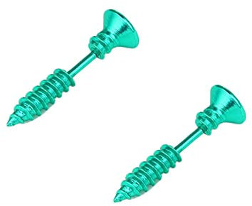 Homxi Boucle D Oreille Homme Acier Inoxydable,Vis 7MM Boucle D'Oreille Vert Homme