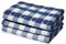La Maison Pack of 3 Hearts Check Woven Tea Towel Large Super Absorbent 100% Cotton Kitchen Towels (Navy)