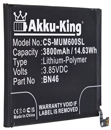 Akku kompatibel mit Xiaomi BN46 - Li-Polymer 3800mAh - für Redmi Note 6, Note 8, Note 8T