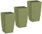 ECOMACETAS FLOWERPOT STORE Maceta de Colores de Plástico. Alargada Rectangular Decorativa 26 cm De Alto (Verde Oliva, 3)