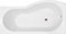 Ceramica Bathroom P Shaped Left Hand Shower Bath Acrylic Gloss White Bathtub 1700 Modern