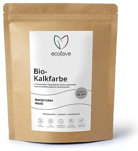 Bio-Kalkfarbe Farbe Natürliches Weiß, Größe 3,5 kg (ca. 42 m²)