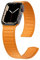 LKEITY Kompatibel mit Apple Watch Armband 49mm 45mm 41mm 44mm 42mm 40mm Schlaufe Magnet Leder Link Loop Ersatzband Uhrenarmband, Magnetisch Lederarmband für iWatch Series 8/SE/SE2/7/6/5/4..Mohn