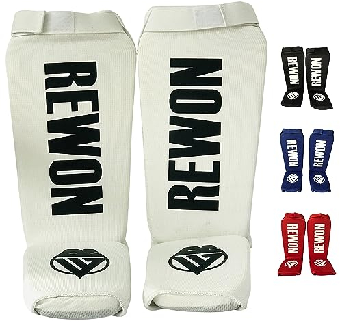 Rewon Gear Shin Instep cotton for Kickboxing Training, Muay Thai and Training Pads, Cotton Shin Instep Foam Protection, Leg Foot Protector for Martial