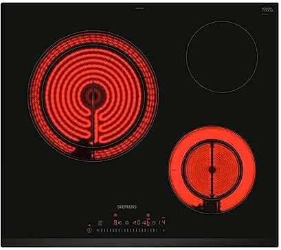 SIEMENS ET631FKP8E ENCIMERA VITROCERÁMICA ENCASTRABLE 60 CM. 3 ZONAS COLOR NEGRO/BISEL DELANTERO TOUCHSLIDER ZONA DE 28 CM... SPRINT EN 2 ZONAS NUEVA SERIGRAFÍA