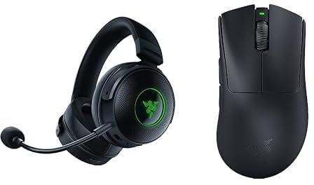 Razer Kraken V3 Pro Wireless - Casque Gaming sans Fil avec Technologie Haptique Noir & DeathAdder V3 Pro - Souris Gaming Esports Ergonomique sans Fil Noir
