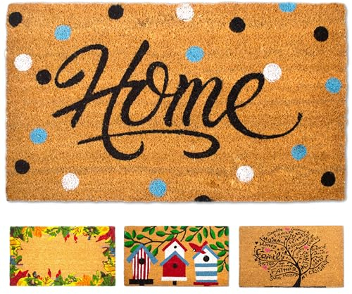 LUA VIKA Fußmatte Kokos - Home Colours - 40x70 cm - Fussmatte Aussen und Innen - Fussmatten Haustür - Türmatte Außen - Fußmatten - Kokosmatte Fußmatte