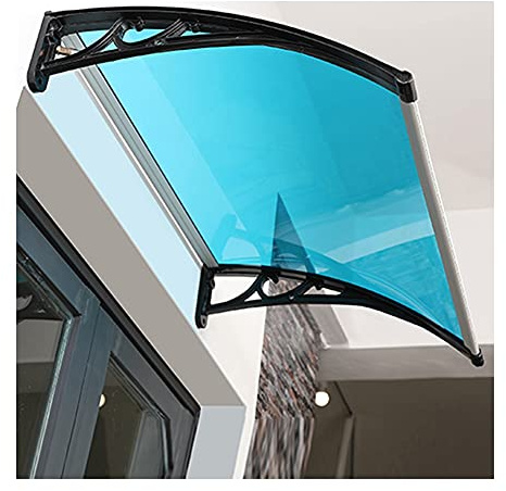 Vordach für Tür, Fenster, Garten, Terrasse, Veranda, Schutz, UV-Schutz, Regen und Schnee, Dachüberdachung, moderne Polycarbonat-Abdeckung, geräuschloses Material mit Halterung aus Aluminiumlegierung (