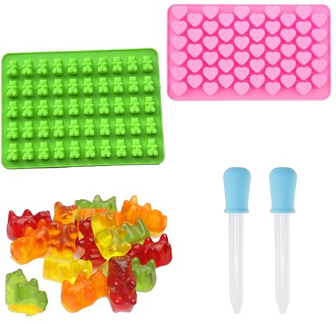 Moldes De Silicona Para Caramelos, Paquetes Moldes Para Caramelos, Molde de Silicona, Moldes de Silicona para Caramelos, Molde Silicona Ositos Gominola, para Hacer Mini Bombones, Chocolates y Chuches