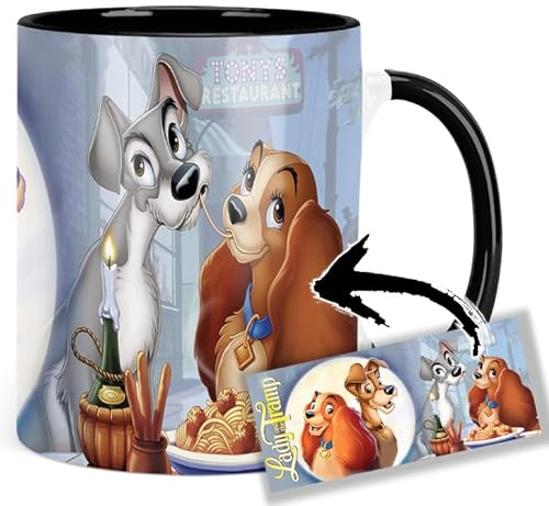 The Lady And The Tramp Tasse Innen & Henkel Schwarz Keramikbecher Mug