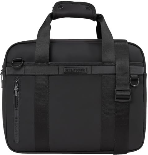 Tommy Hilfiger TH MONOTYPE Computer Bag AM0AM12745, Sac pour Ordinateur Homme, Noir (Black), OS