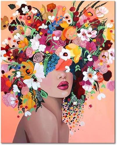 YALKIN Paint by Numbers Kits for Adults, Flowers Painting by Number Kits On Canvas,Without Frame DIY Color Oil Painting Acrylic Paints,Home Wall Decor 16x20in/40x50cm