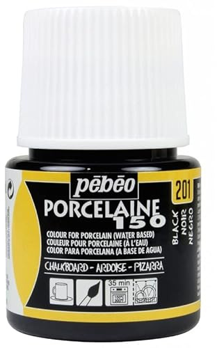 Pébéo Porzellanfarbe, P150, Schiefer, Schwarz, 45 ml