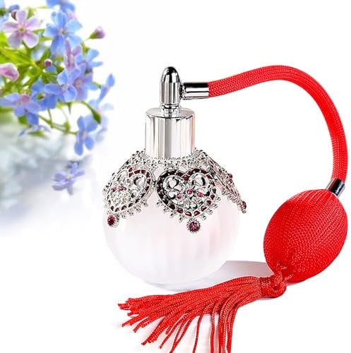 CHSEEO Vintage Parfümflasche Zerstäuber, 50ml nachfüllbare Kunst-Weinlese Kristall Parfüm Flakon Parfümflaschen lange Quaste für Frauen oder Mädchen Heimdekoration Hochzeit Geschenke Wohnkultur