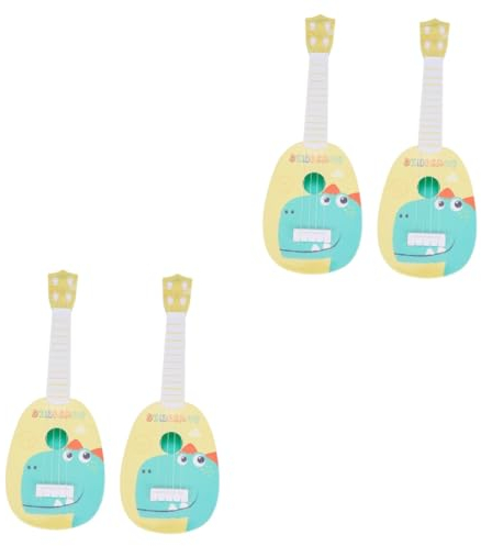 BESTonZON 4 Stück Gitarre Musical -Instrumente Früherziehungsspielzeug Kinder-Ukulele Werkzeugspielzeug Musikinstrument Für Kinder Lernspielzeug Spiel Das Klavier Plastik Tier