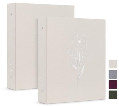 Lanpn Ringbuch Basic DIN A5 2 Stück, Leineneinband Ringbuch Ordner A5 mit 6 Ringe 1,9 cm runde Ringe hält A5 Papier für Zuhause Büro Schule Journaling Sammlungen (Beige)