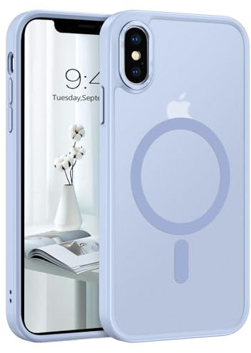 Telaso iPhone XS Max Case, Slim Fit, Rugged, Matte Baby Blue, Compatible with Magsafe, Wireless Charging, TPU, Acrylic