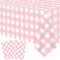4 Stück Einweg Rosa Tischtuch Gittergitter Tischdecke Rosa Weiß Ostern Themed Tabelle Tischabdeckung Wasserdicht Karierte Tischtuch für Picknick Mädchen Geburtstags Dekorationen 130 x 220 cm