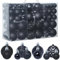 ZFYQ 100Pcs Palle di Natale, Set di Palline Decorative da Appendere per Decorazioni Natalizie per L'albero, Nero