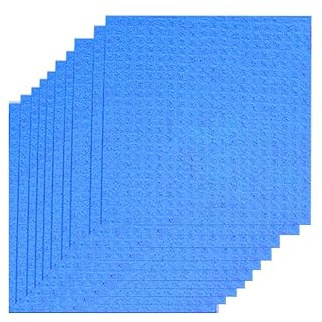 Yuktha Swedish Dish Cloth - Eco Friendly Reusable Danish Dish Cloths, Absorbent Cellulose Sponge Cloth for Cleaning Kitchen - 10 Pack (Blue)