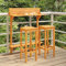 KATERYY 3-TLG. Balkon-Bar-Set Massivholz Akazie,Multifunktionales BarMöbelSet aus Akazienholz: Stehtisch und Barhocker für Garten, Terrasse und Balkon