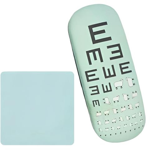 Regerly Brillenhülle, 1 Stück Schaf E Brillenetui Hartschalenetui Hartschale Clamshell Brillenhülle mit 1 Brillenputztuch für Brillenschutz für die Meisten Brillen