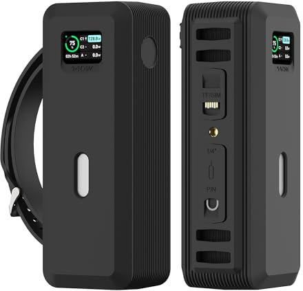Silicone Case for Anker Power Bank 737 (24000mAh) with 1/4-inch nut Hole, SD/Sim Card, Card Pin Storage Slot for Anker Power Bank 737 Skin-Friendly Anti-Lost Protective Case (Black)