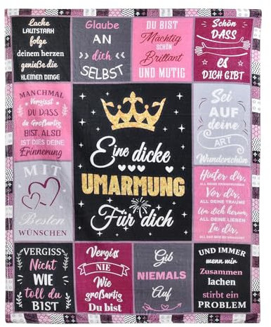 VITEVER Geburtstagsgeschenk für Frauen, Geburtstagsgeschenk für Mama, Mädchen, Frau, Freundin, Schwester, Freundin, Kollegin, Lustige Geschenk Geburtstag, Happy Birthday Deko Decke 150x130CM