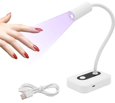 UV Lampe, UV Nagellampe, 1500MAH Wiederaufladbare 3W Tragbare Keramische Perleninduktions-Schnell Trocknende Nagellampe, 360° Drehende LED-Gel-Nagellampe, Geeignet für Heimwerker-Nagel-Lampe