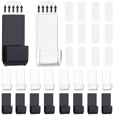 PH PandaHall 20pcs Vinyl Record Wall Mount Display Vinyl Shelf Acrylic No Drill Storage Shelf for CD Album Covers Single LP Listening Card Collection Display Home Wall Decoration, Black/Clear