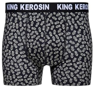 King Kerosin Herren Boxershorts · Unterwäsche · Vintage · Retroshorts · Unterhosen Männer Mit Stretch · Elastisch · Baumwolle · Retro · Tattoo · Ananas